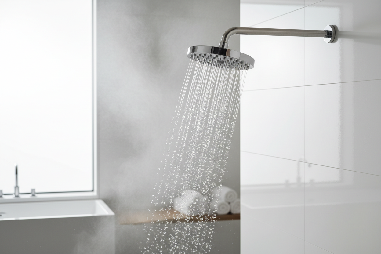 High Pressure SPA Shower Head in a luxurious spa-inspired bathroom